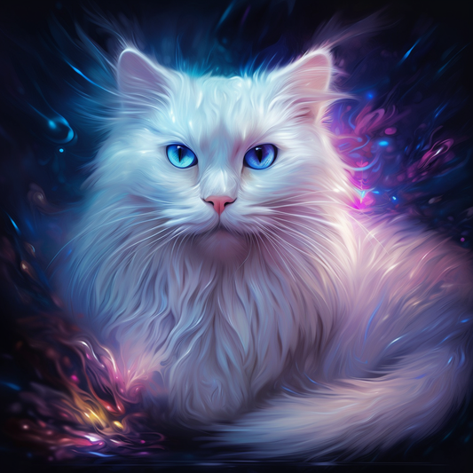 Chat Blanc - Peinture Au Diamant