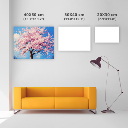 Bel Arbre En Fleurs De Cerisier - Peinture Au Diamant