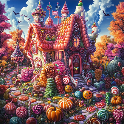 Maison De Bonbons Fantaisiste - Peinture Au Diamant