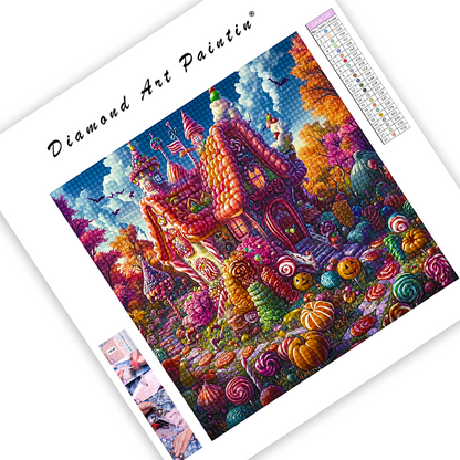 Maison De Bonbons Fantaisiste - Peinture Au Diamant