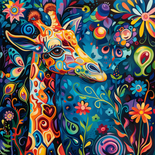 Girafe Abstraite - Peinture Au Diamant