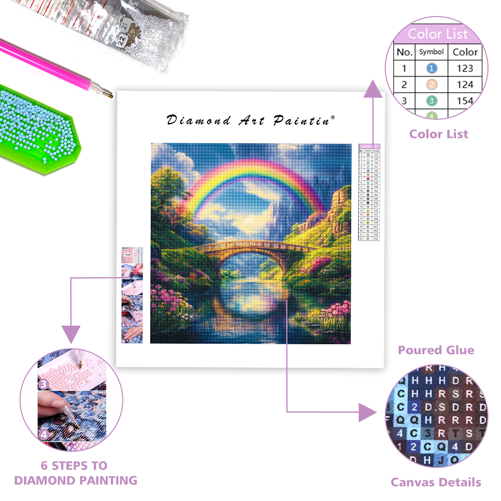 Arc-En-Ciel Vibrant - Peinture Au Diamant