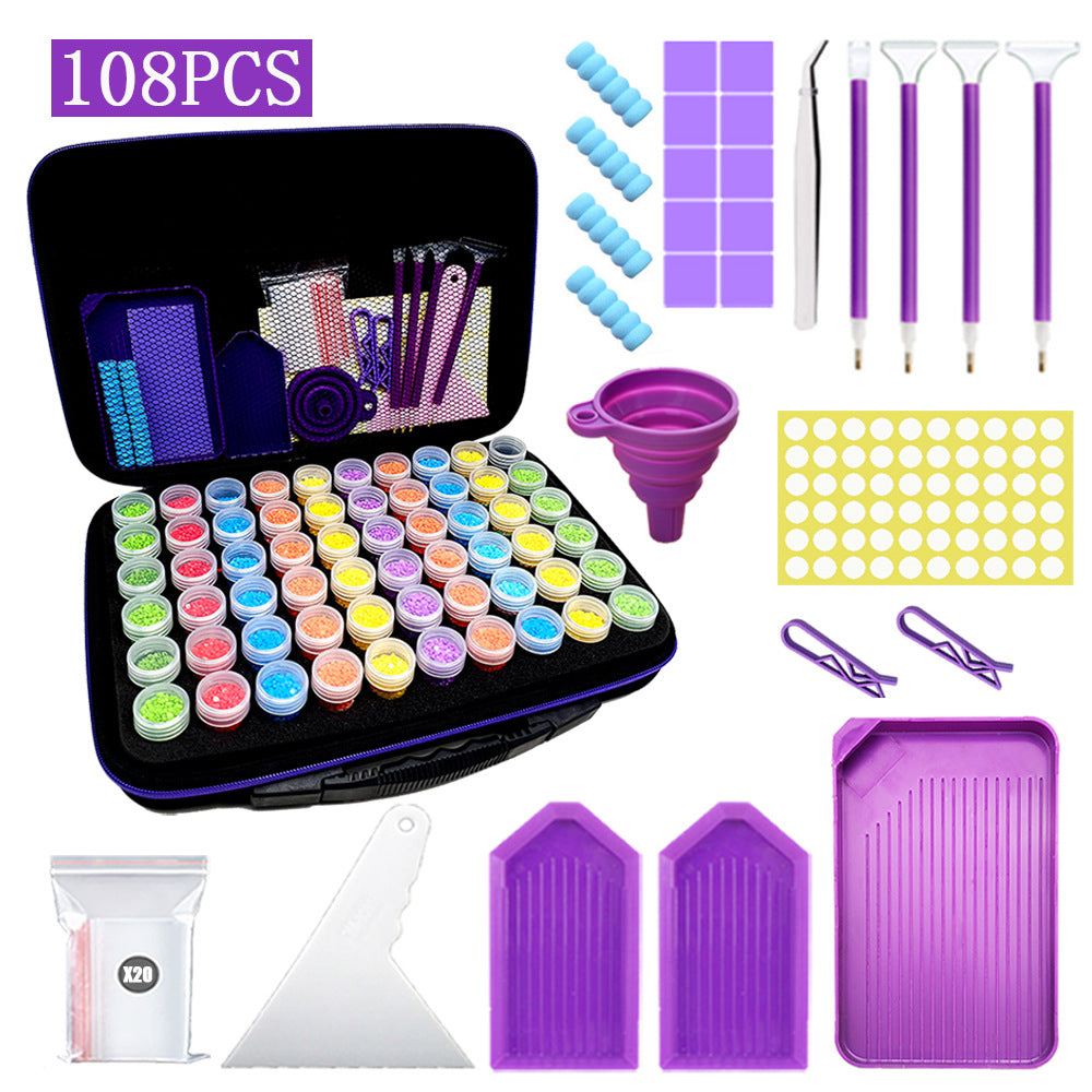 Kit De Peinture Diamant, 60 Bouteilles, Sac à Main, Ensemble De Stylos à Points Multifonctionnels