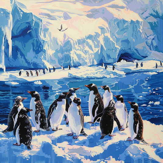 Colonies De Manchots En Antarctique - Peinture Au Diamant