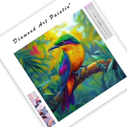 Oiseau Tropical Vibrant - Peinture Au Diamant