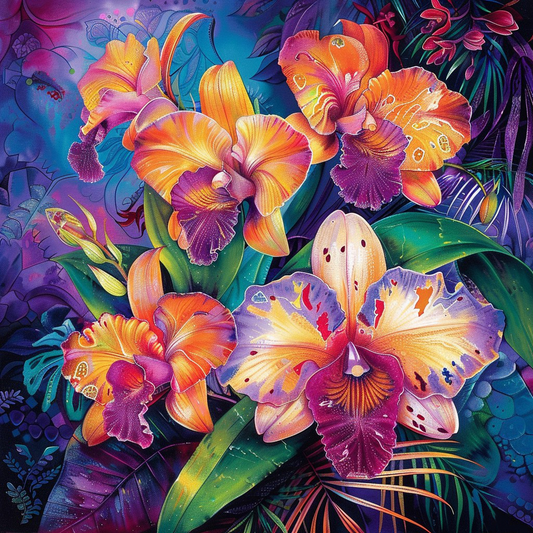 Fleurs Magnifiques - Peinture Au Diamant