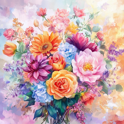 Fleurs ColoréEs - Peinture Au Diamant