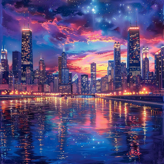 New York La Nuit - Peinture Diamant