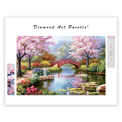 Fleurs De RivièRe De Pont De Cerisier - Peinture Au Diamant