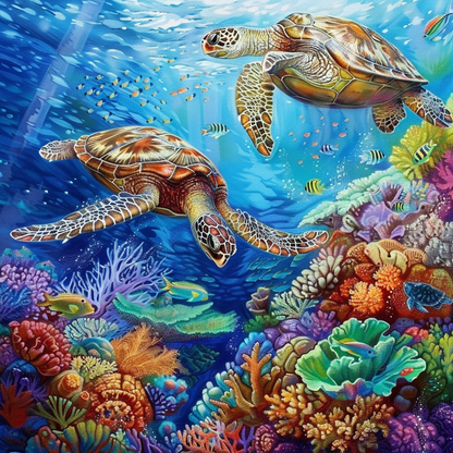 Tortue PèRe Et Fils - Peinture Diamant