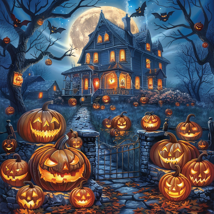 ChâTeau De Citrouille D'Halloween - Peinture Au Diamant