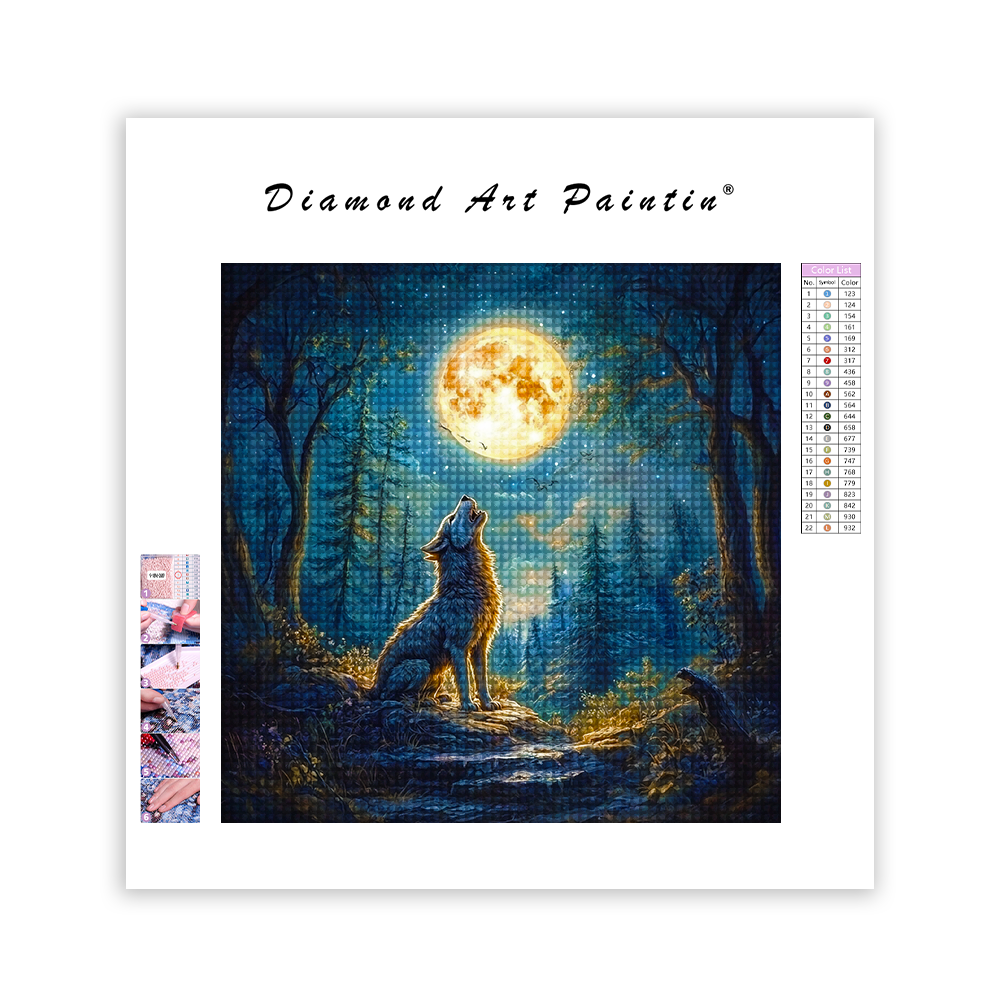 Loup-Garou Hurlant - Peinture Au Diamant