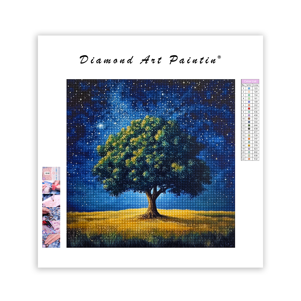 Arbre Debout Seul - Peinture Au Diamant