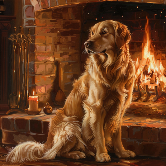 Chien Golden Retriever - Peinture Au Diamant