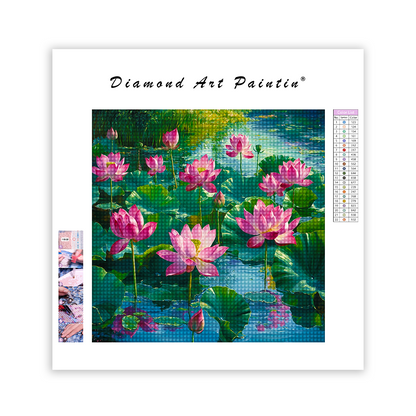 Lac Couvert De Fleurs - Peinture Au Diamant