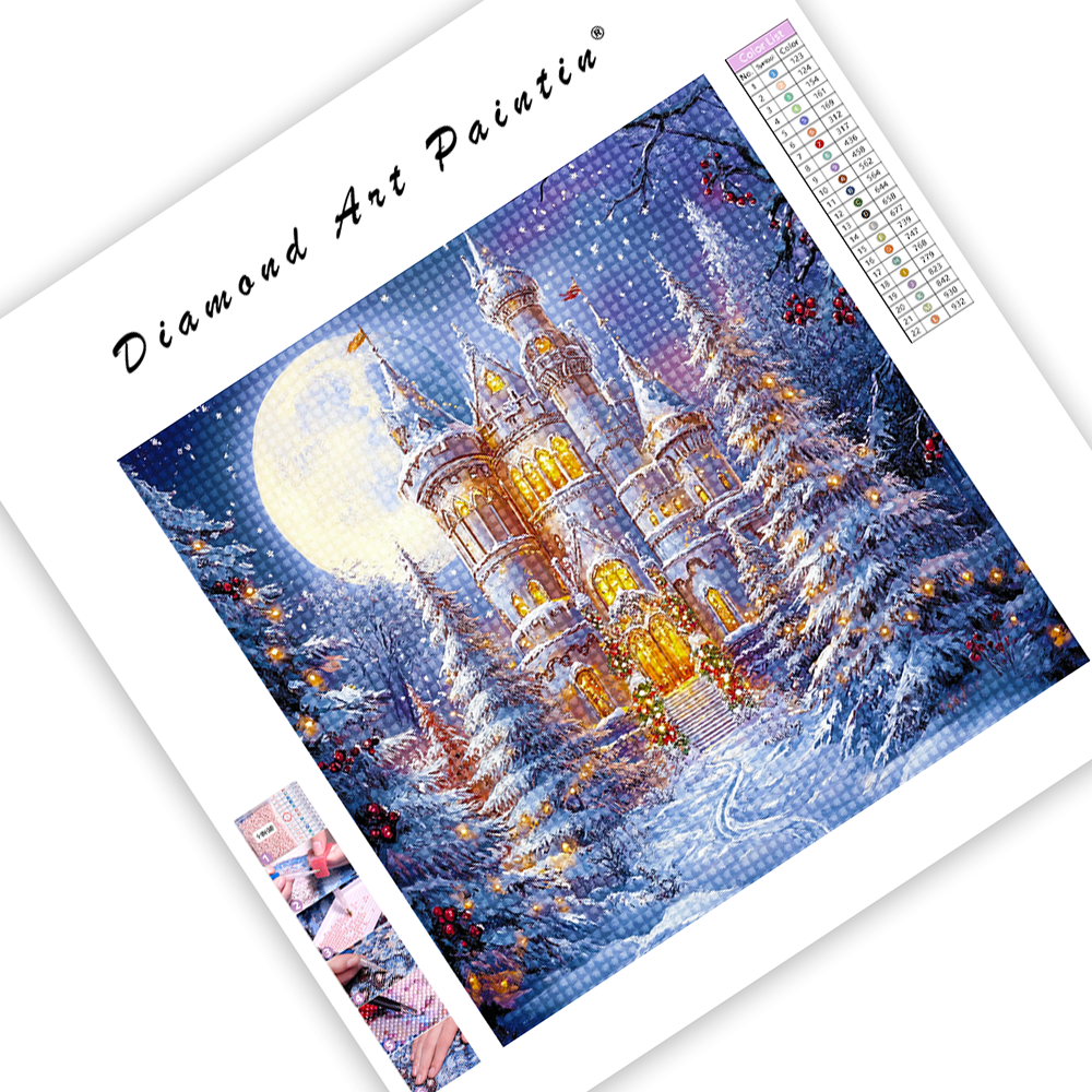 ChâTeau Couvert De Neige - Peinture Au Diamant