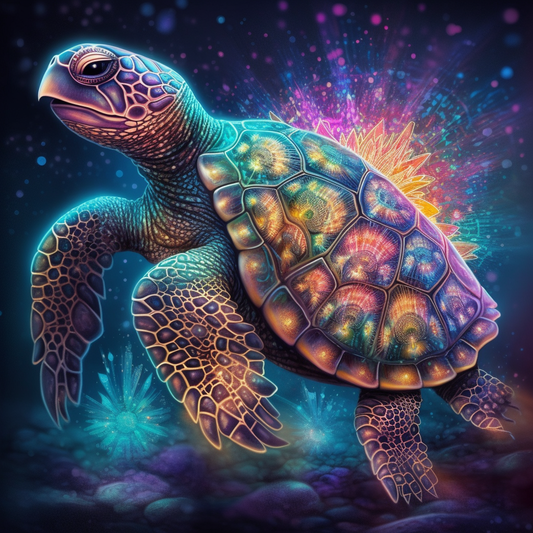 Tortue Magique - Peinture Au Diamant