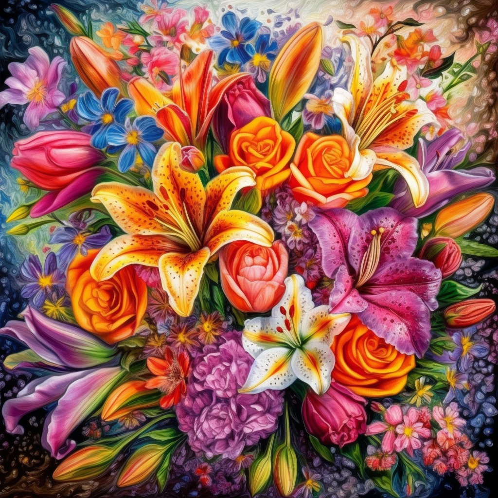 Floral - Peinture Au Diamant