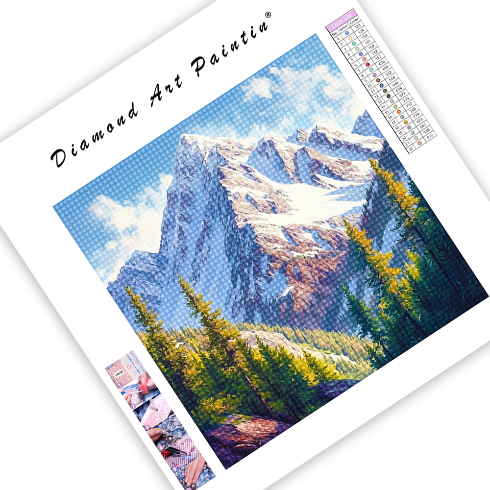 Montagne Couverte De Neige - Peinture Au Diamant