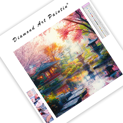 Jardin Japonais Traditionnel - Peinture Au Diamant