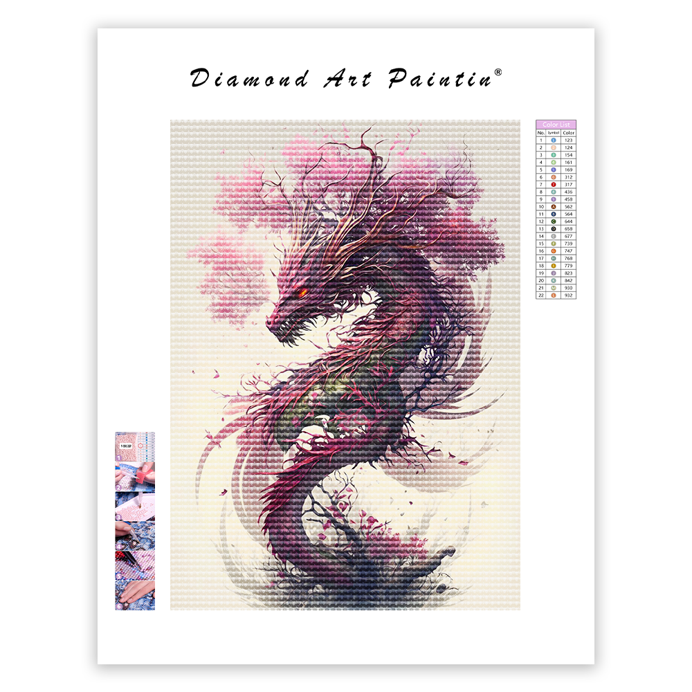 Dragon Sakura - Peinture Au Diamant