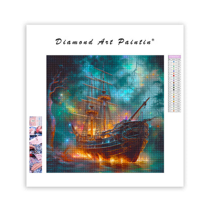 Bateau Pirate Fantomatique - Peinture Au Diamant