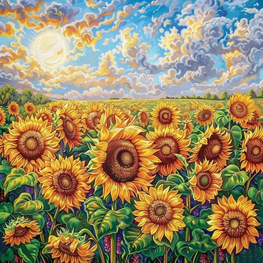 Symphonie De Tournesol - Peinture Au Diamant