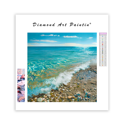 Plage Avec De L'Eau Claire - Peinture Au Diamant