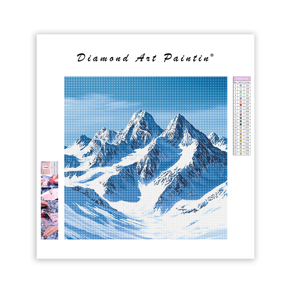 Montagnes Couvertes De Neige - Peinture Au Diamant