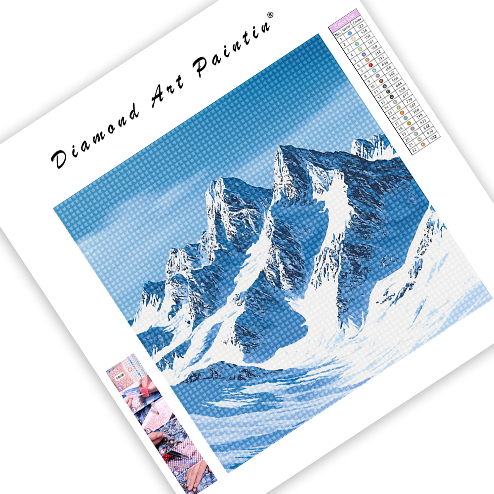 Montagnes Couvertes De Neige - Peinture Au Diamant