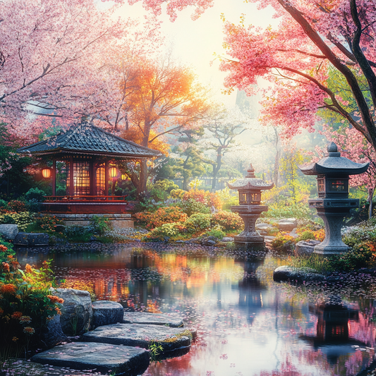 Jardin Japonais Traditionnel - Peinture Au Diamant