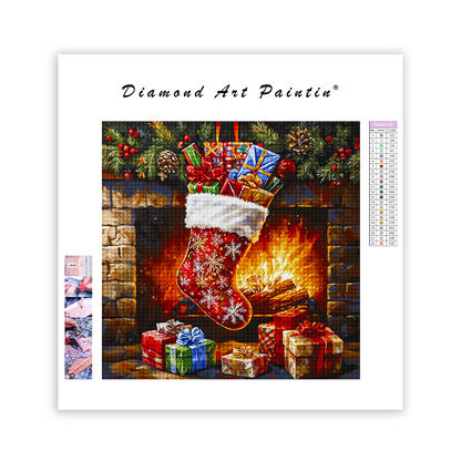 Chaussette De NoëL DéBordante - Peinture Diamant