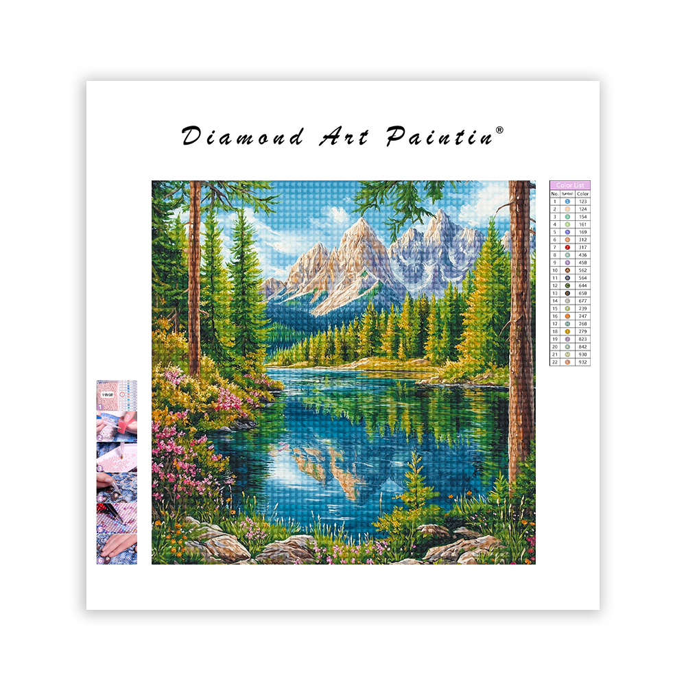 Lac Entouré - Peinture Au Diamant