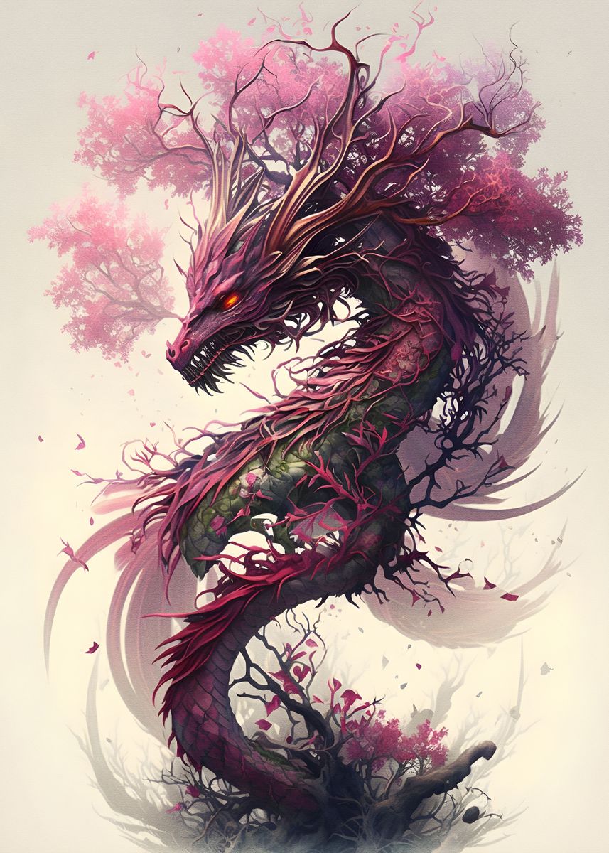 Dragon Sakura - Peinture Au Diamant