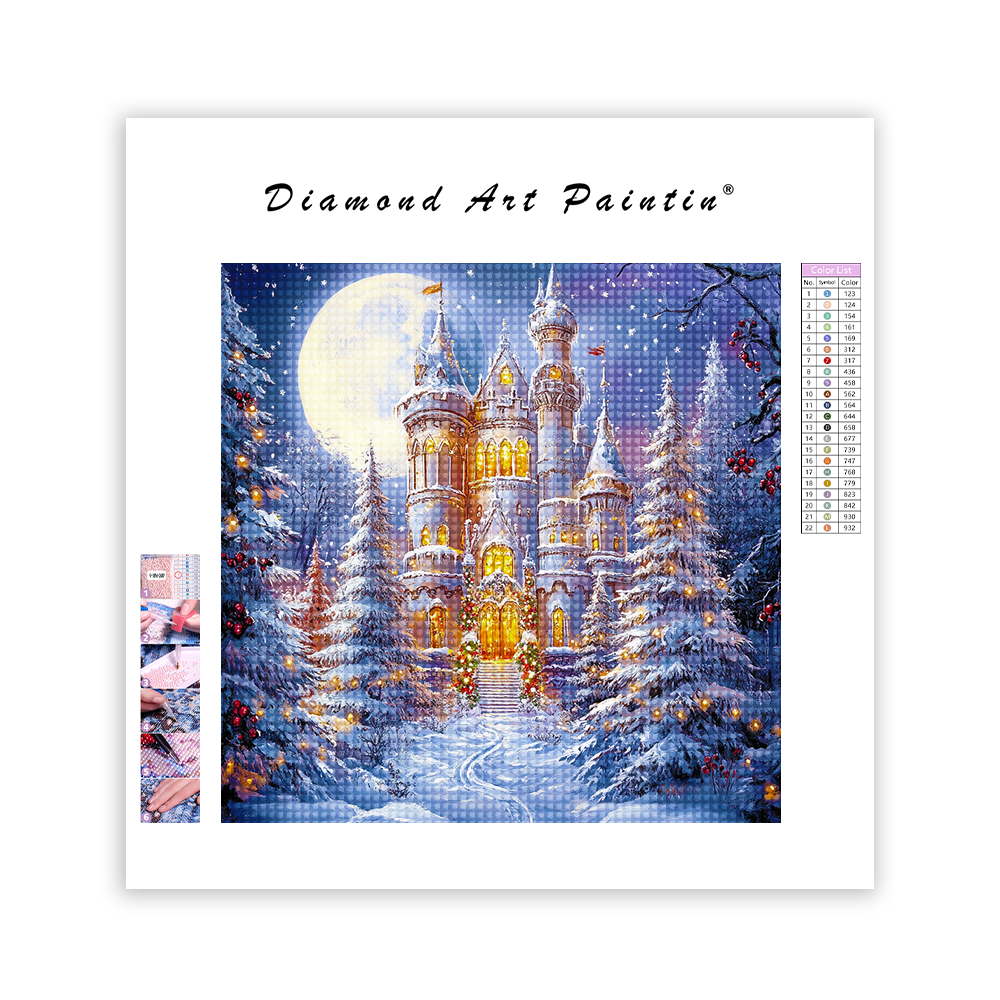 ChâTeau Couvert De Neige - Peinture Au Diamant