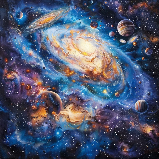 Galaxie Abstraite - Peinture Au Diamant