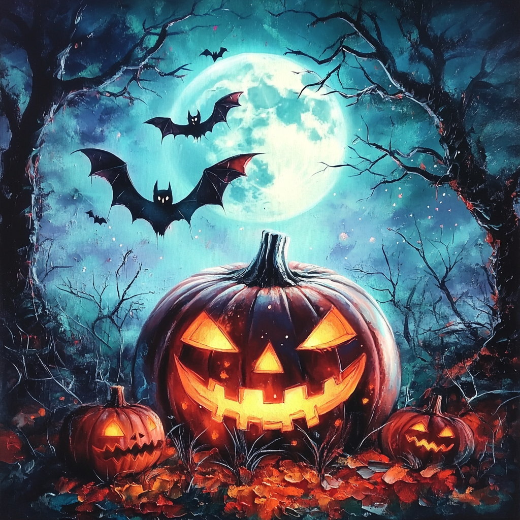 Jack Lantern Au Premier Plan - Peinture Au Diamant