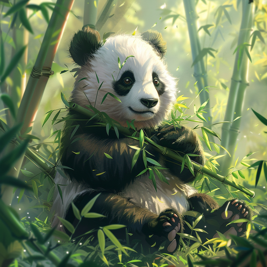 Panda Dans La ForêT De Bambous - Peinture Diamant