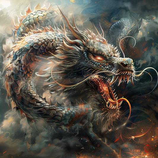 Dragon Rugissant - Peinture Au Diamant