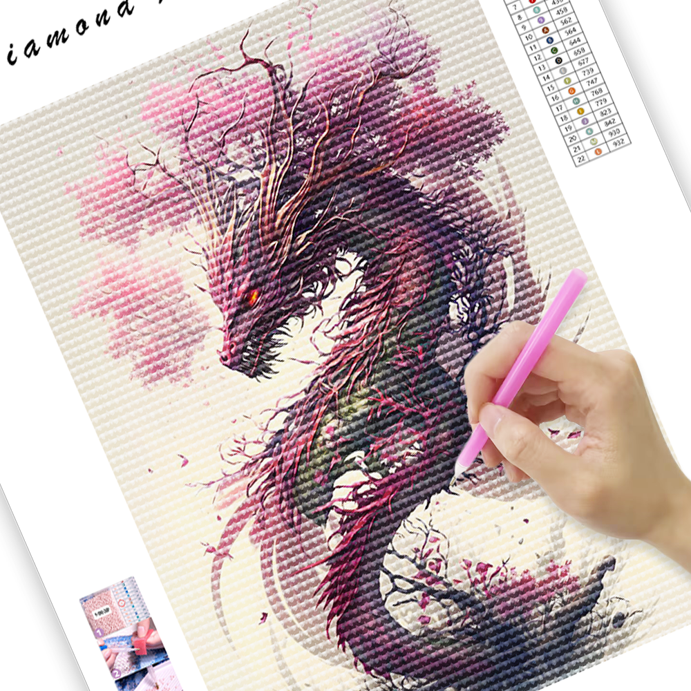 Dragon Sakura - Peinture Au Diamant