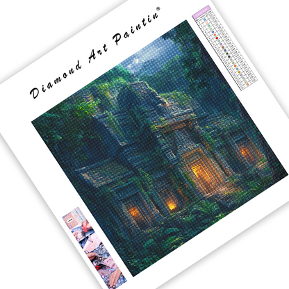 Temple Antique Dans La Jungle - Peinture Au Diamant