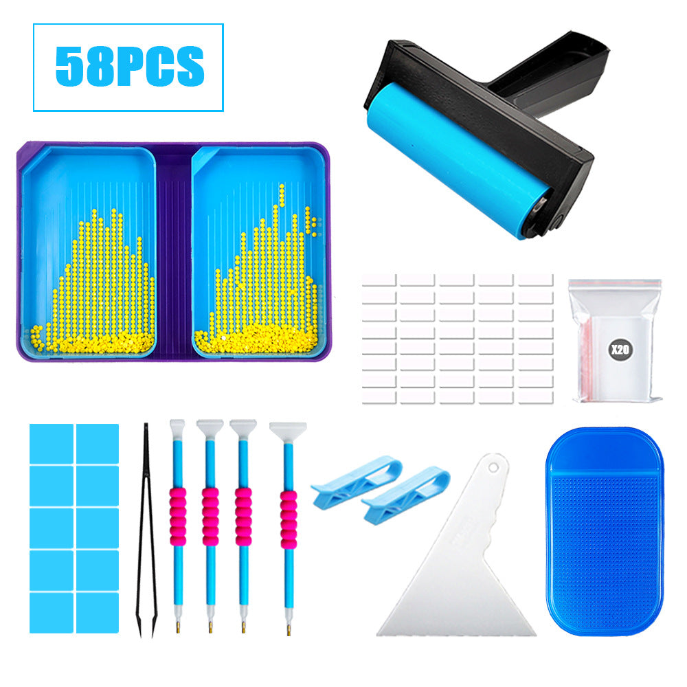 Outils De Peinture Diamant, Ensemble De Plateaux De Forage à Points D'Entonnoir, Combinaison De BoîTe De Rangement à 58 Portes