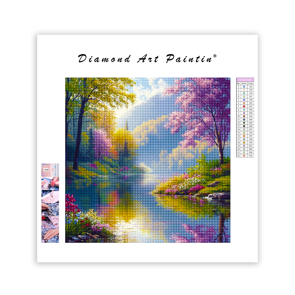 ScèNe Paisible Du Lac - Peinture Au Diamant