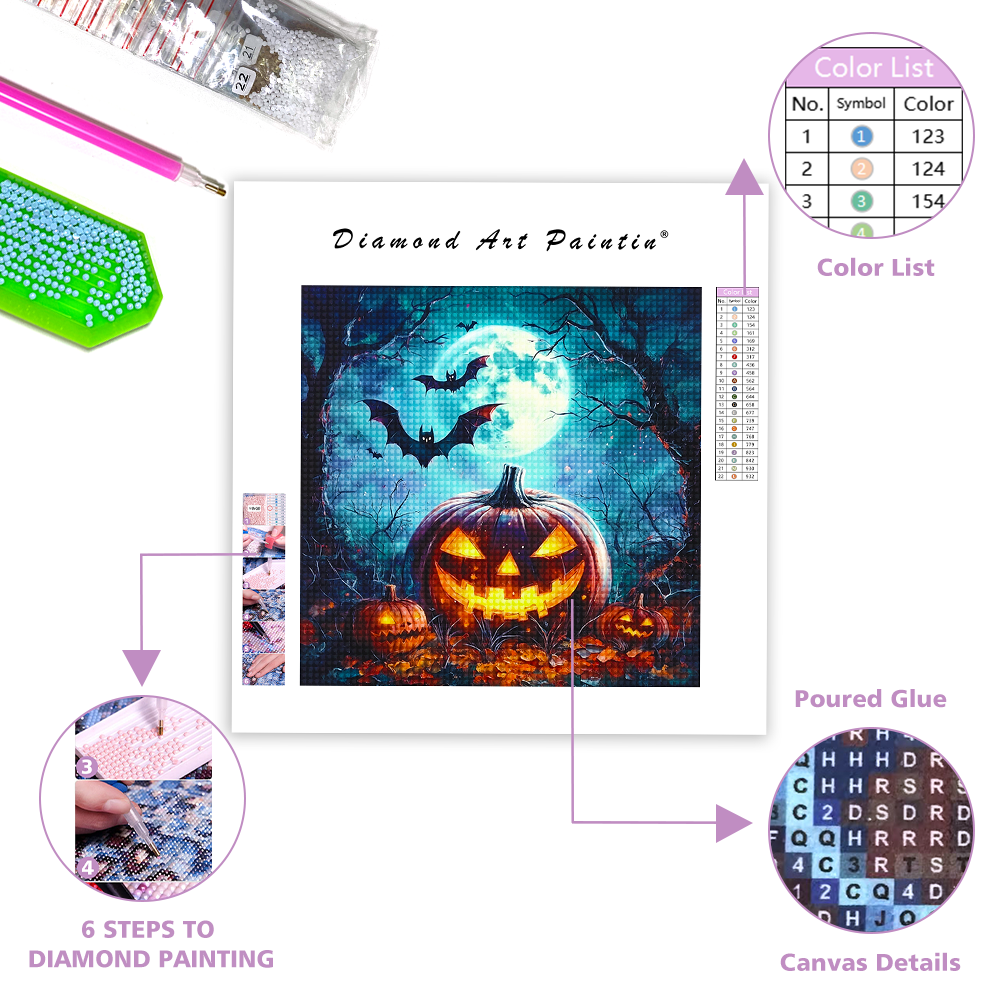 Jack Lantern Au Premier Plan - Peinture Au Diamant