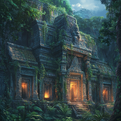 Temple Antique Dans La Jungle - Peinture Au Diamant