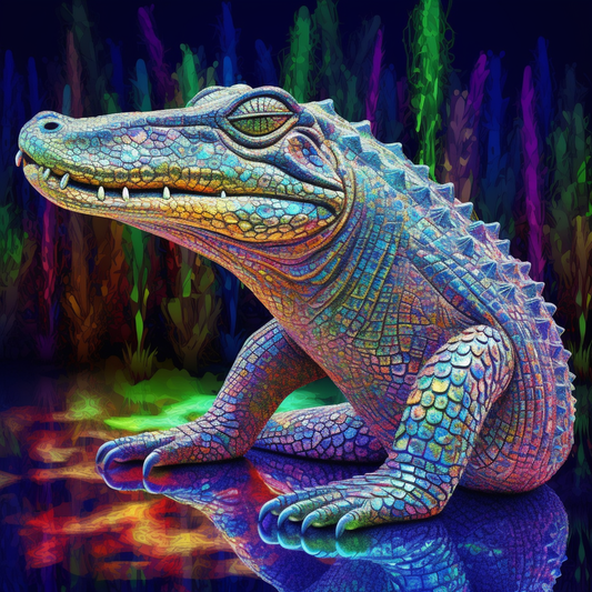 Crocodile - Peinture Au Diamant